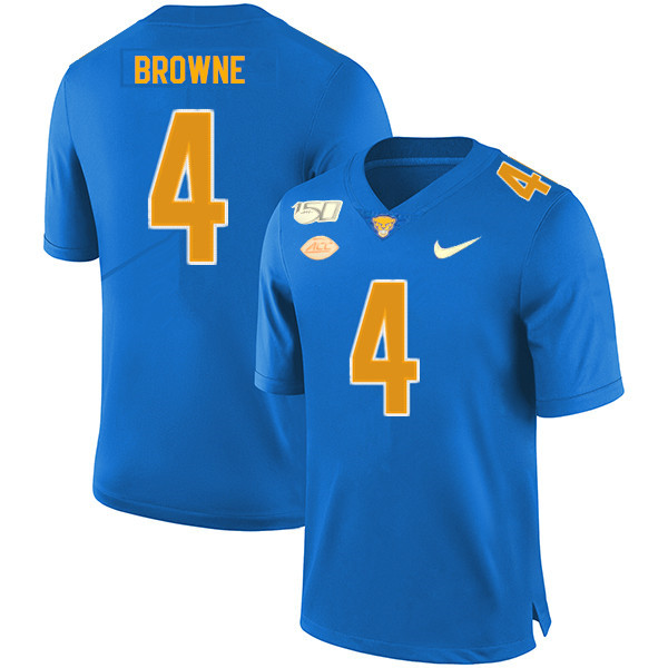 2019 Men #4 Max Browne Pitt Panthers College Football Jerseys Sale-Royal